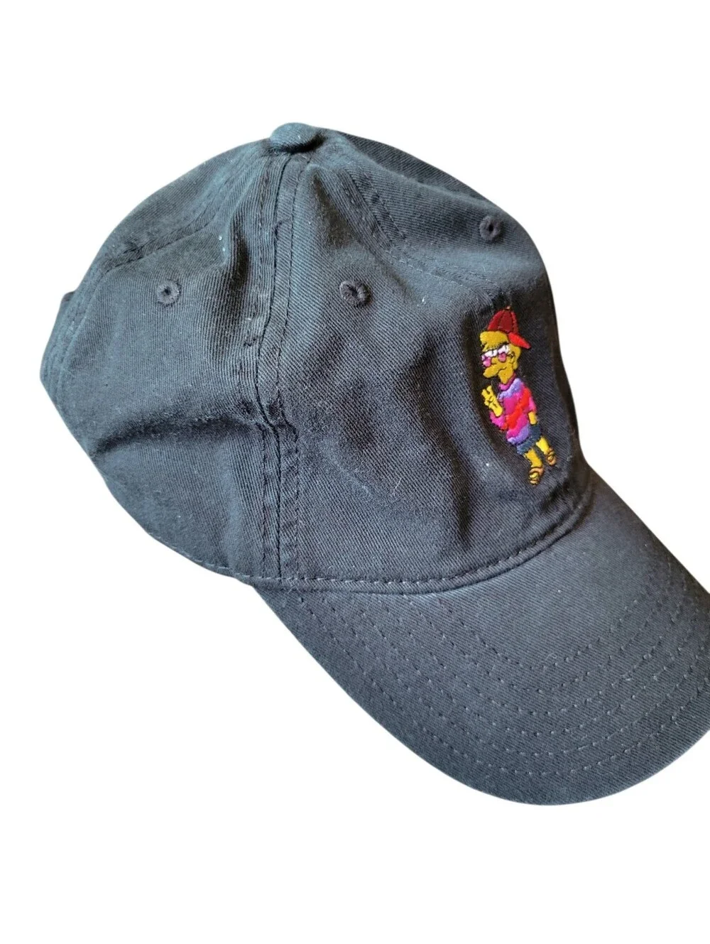 The Simpsons Black Baseball Hat With Lisa Simpson Embroidered On Front